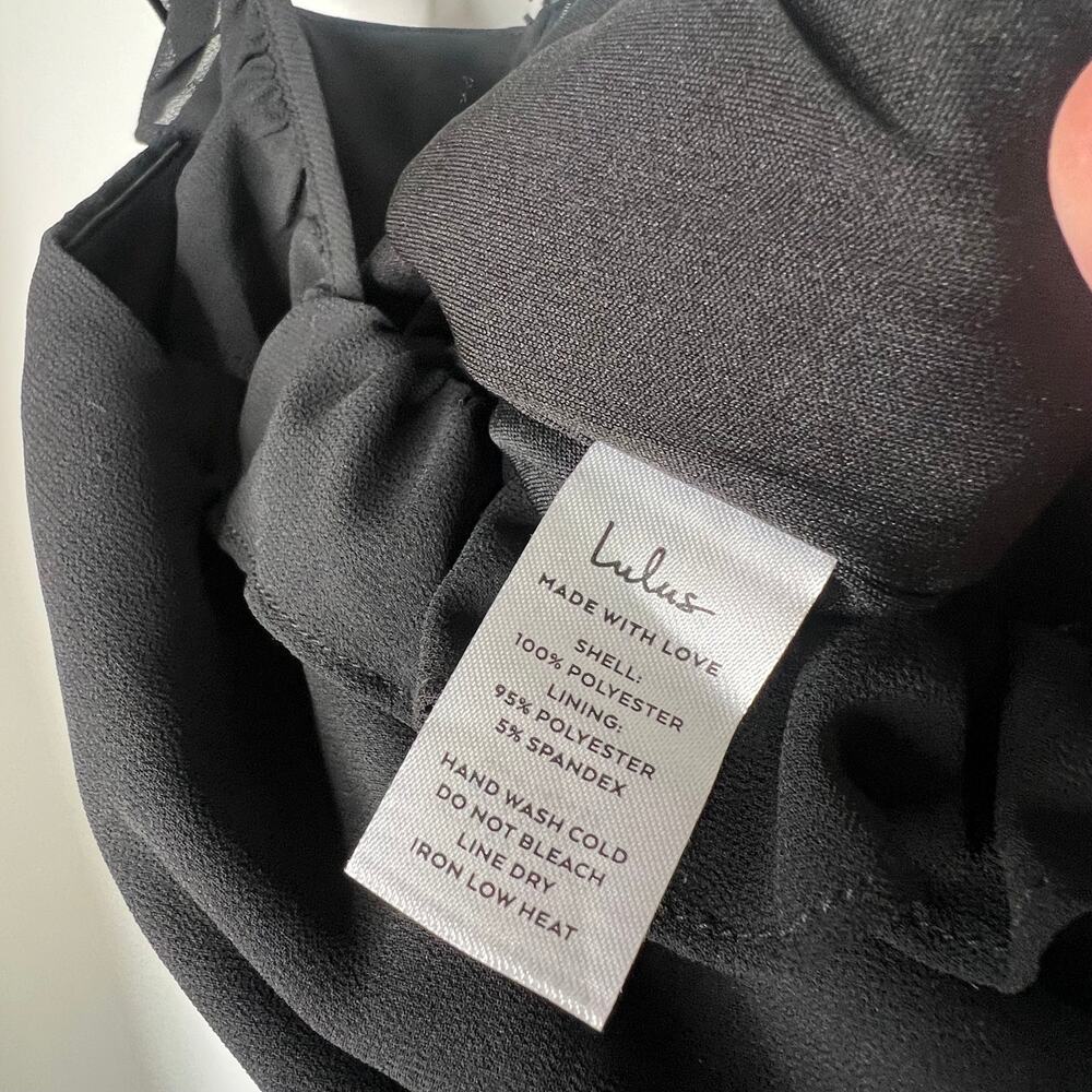 Lulu's Black Ruffle Tie-Front Jumpsuit - Picture 3 of 8